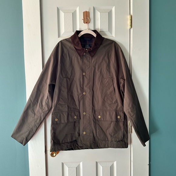 J.Crew Authentic Outerwear Waxed Barn Jacket – Plaid Lined - Retail $248 - Med - Picture 5 of 6
